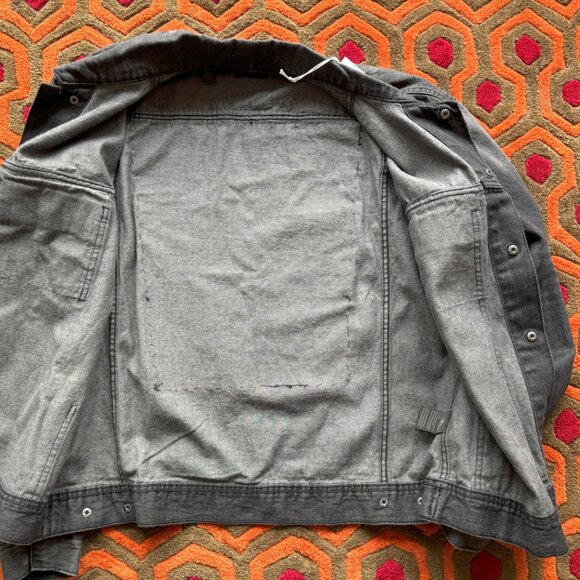 Medium Hudson Black Denim Jacket jean The Shining back patch - Picture 9 of 10